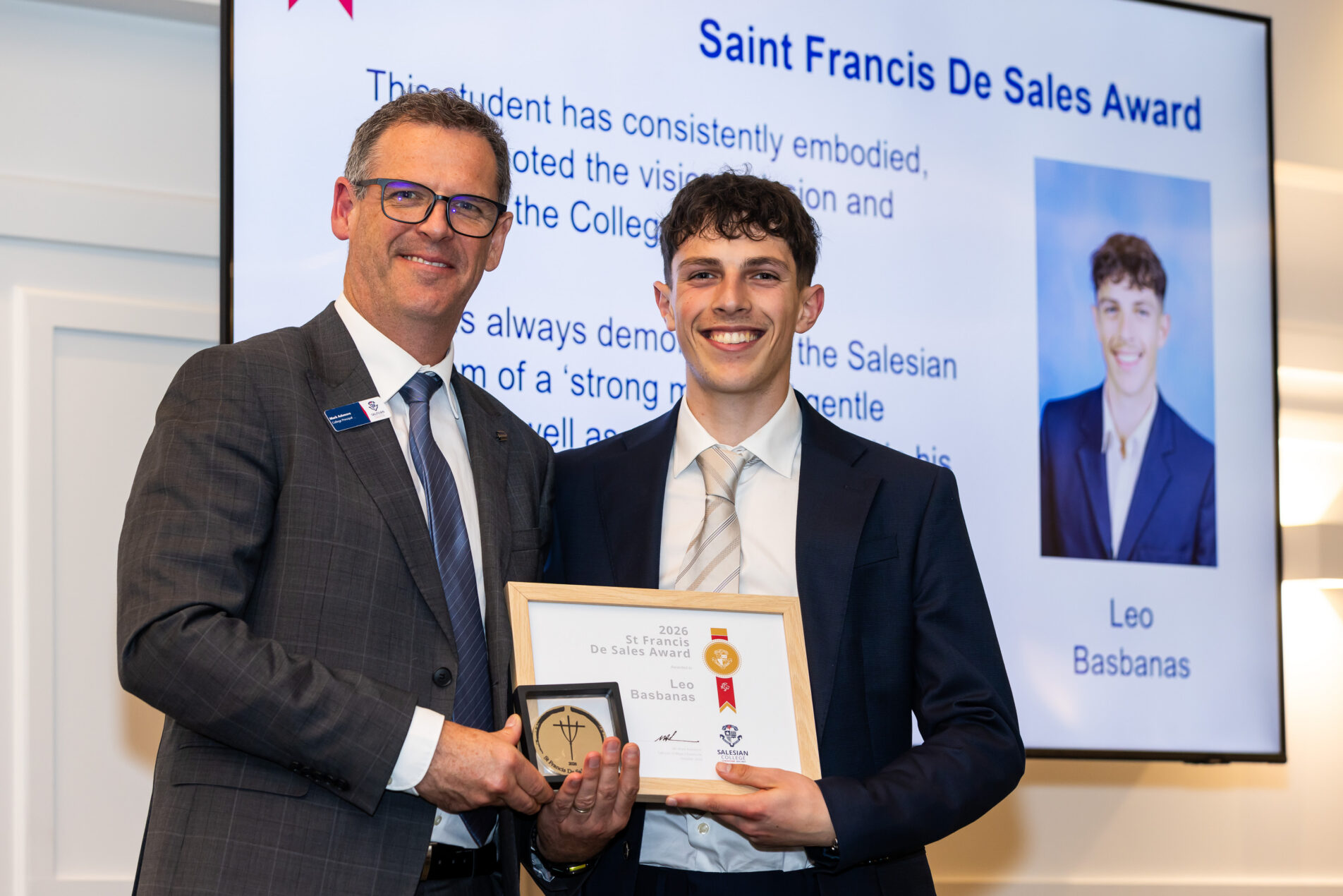 2026 Valedictory St Francis de Sales Award Leo Basbanas